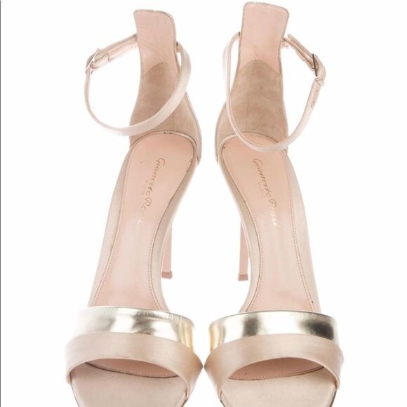 Gianavito Rossi Metallic Leather Sandals - Picture 3 of 5